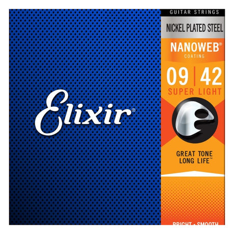 Elixir Electric NANOWEB Super Light (.009 - .042) Pack Front