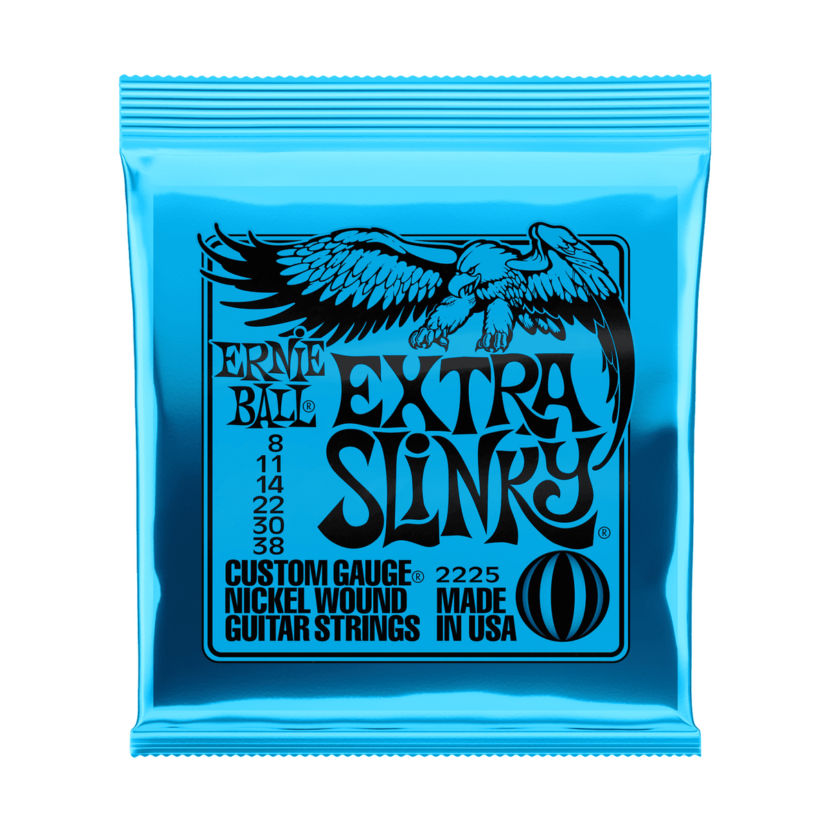 Ernie Ball Extra Slinky Nickel Wound Electric Guitar Strings .008 - .038 1