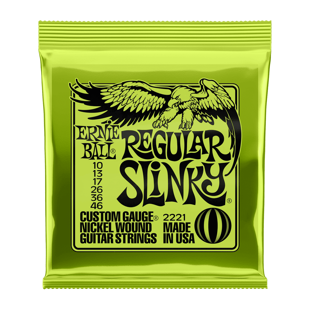 Ernie Ball Regular Slinky Nickel Wound Electric Guitar Strings .010 - .046 1