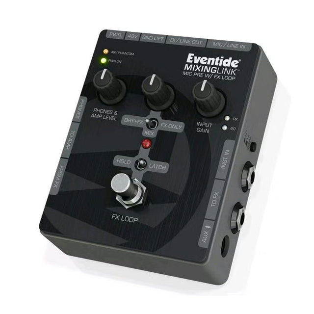 Eventide MixingLink Mic Preamp And FX Loop Pedal — 48V Phantom Power, DI Output, 65dB Clean Gain 1