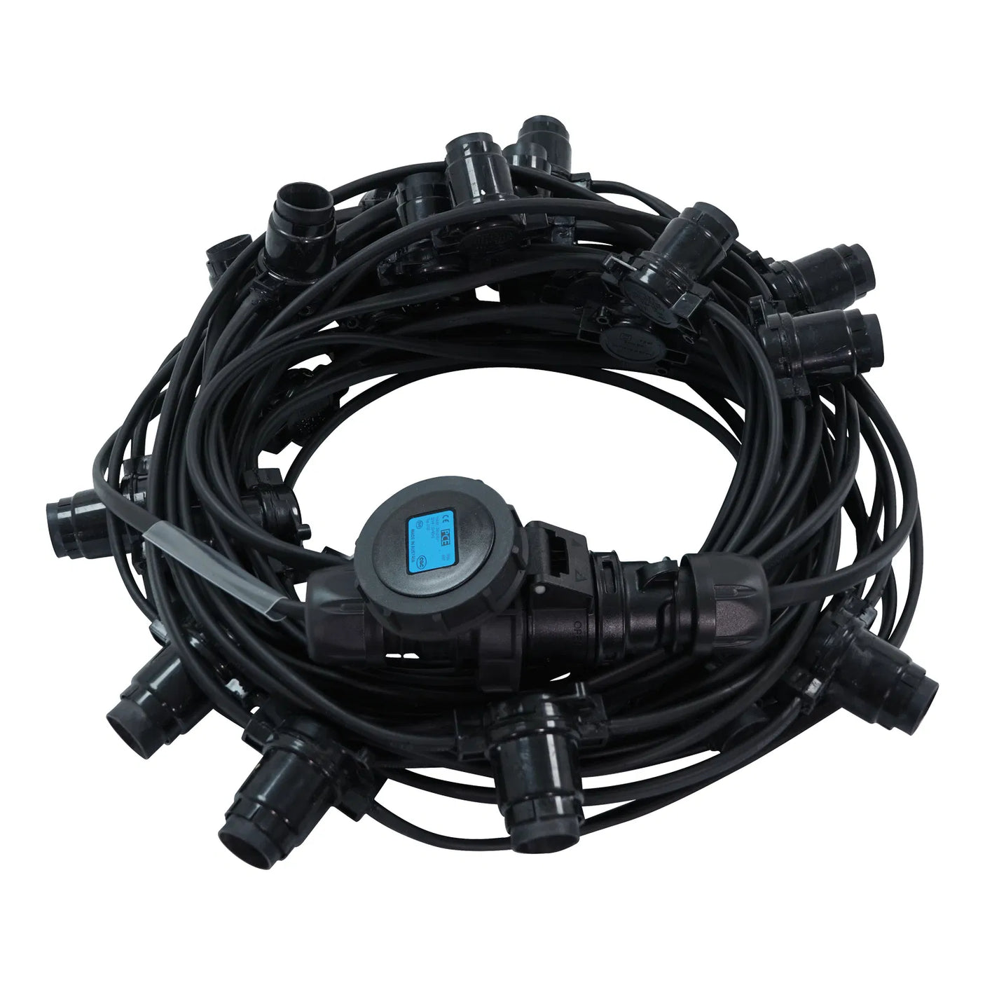 Elumen8 100m Heavy Duty Rubber Festoon String – 1m Spacing, 16A Plug & Socket Lamps Not Included 3