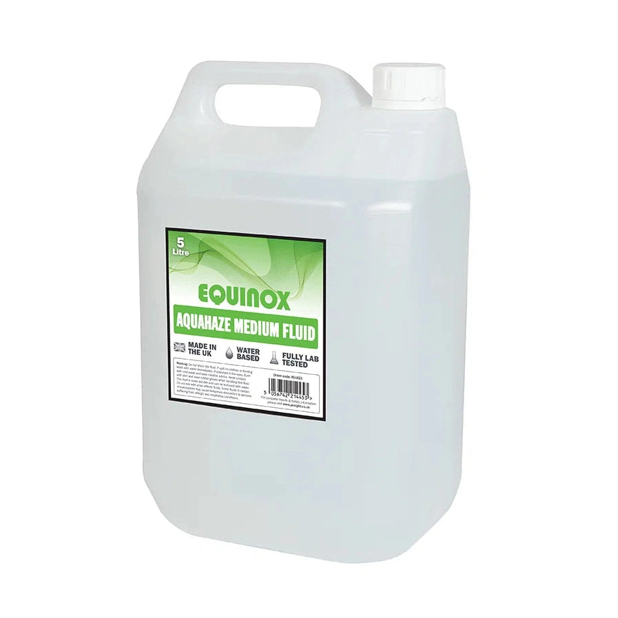 Equinox Aquahaze Medium Haze Fluid — 5 Litres, Water-Based, High Grade Glycol, UK Manufactured 2