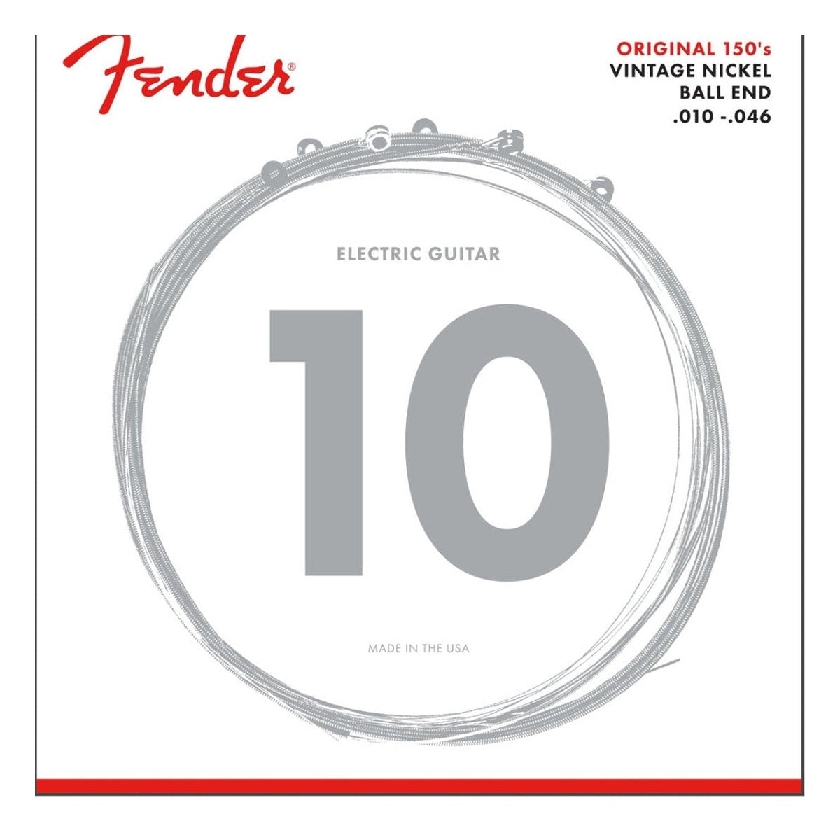 Fender Original 150 Guitar Strings, Pure Nickel Wound - 150R Gauge (.010 - .046)