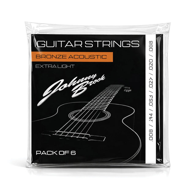 Johnny Brook Bronze Acoustic Guitar Strings, Extra Light Gauge — Set Of 6 1