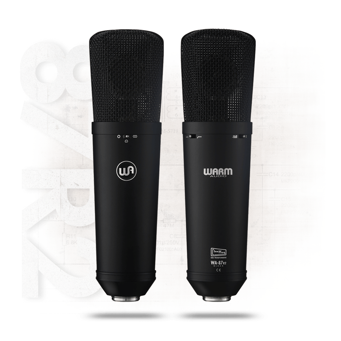 Warm Audio WA-87 R2 Large-Diaphragm Multi-Pattern Condenser Microphone Black 2
