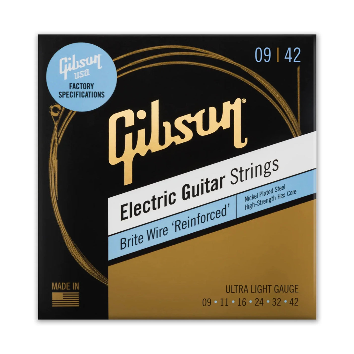 Gibson Brite Wire Reinforced 09 - 42 Electric Guitar Strings
