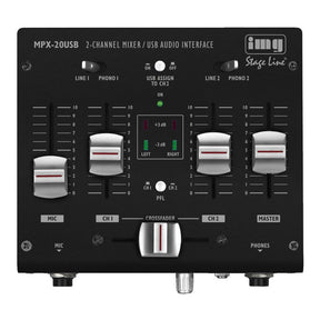 IMG Stageline MPX-20USB 3-Channel Mixer with USB Audio Interface 1