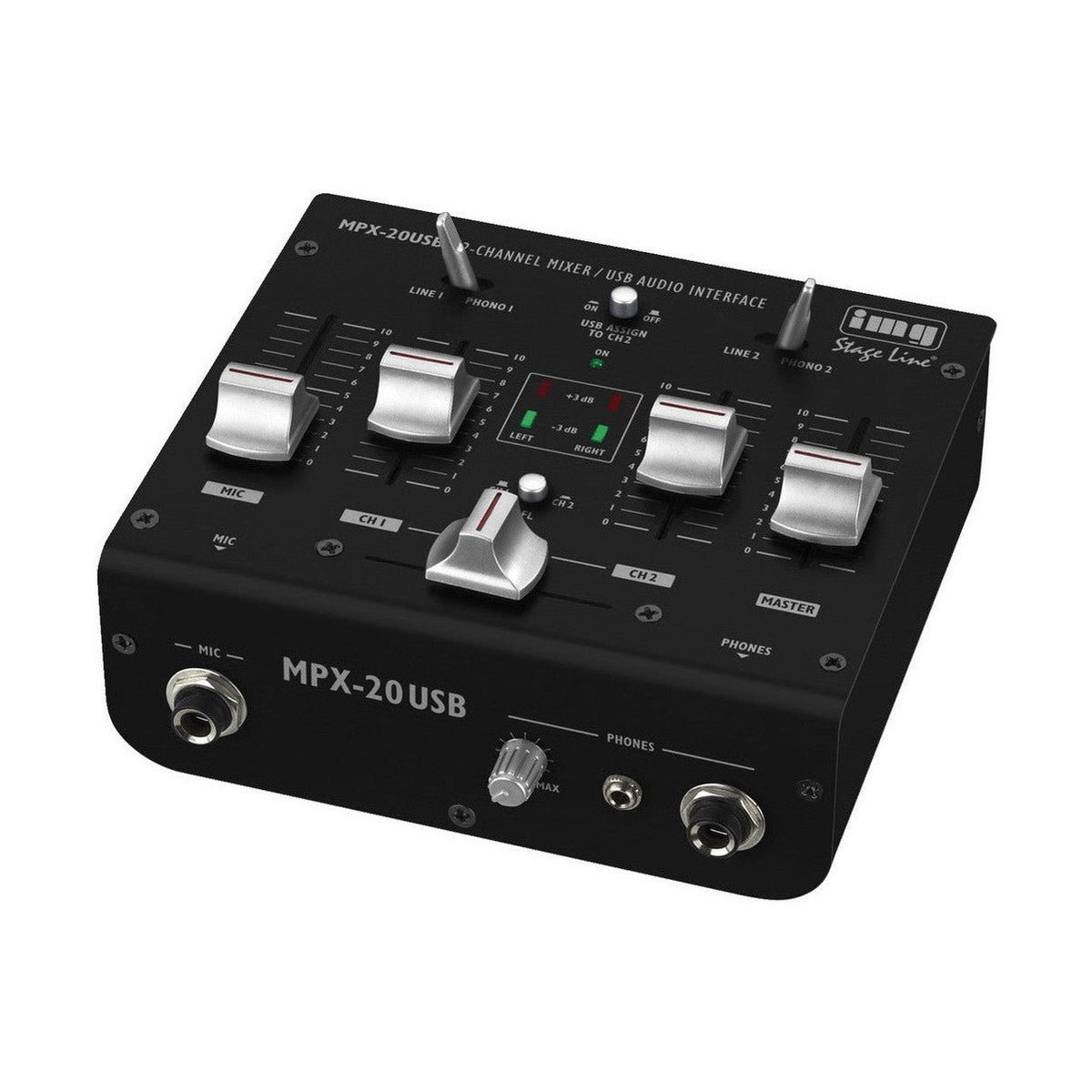IMG Stageline MPX-20USB 3-Channel Mixer with USB Audio Interface 2