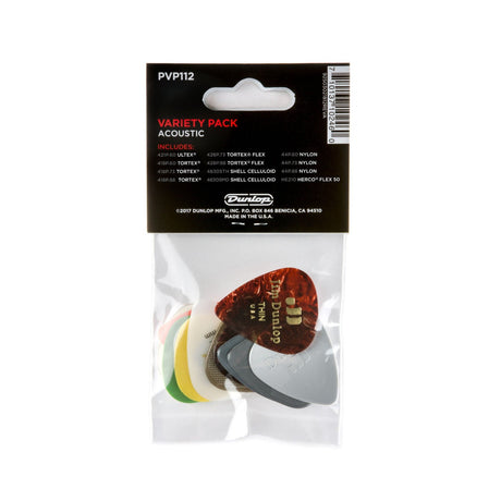 Jim Dunlop Acoustic Variety Guitar Picks Back