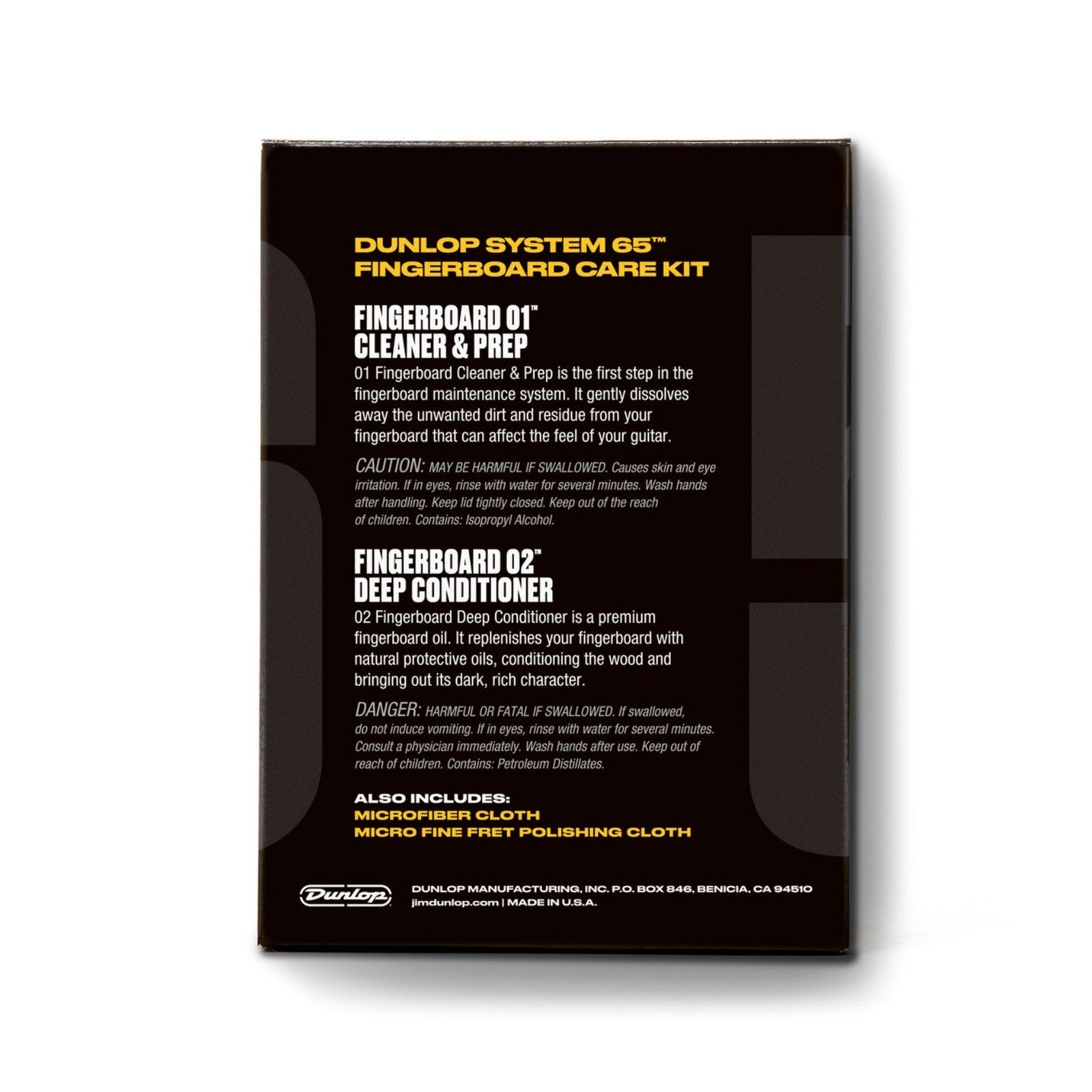 Jim Dunlop Guitar Fingerboard Cleaning Care Kit Back