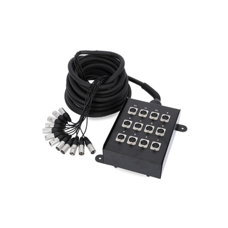 Adam Hall K12C10 12-Channel Multicore Stage Box - 12 Send, 10m Cable 10