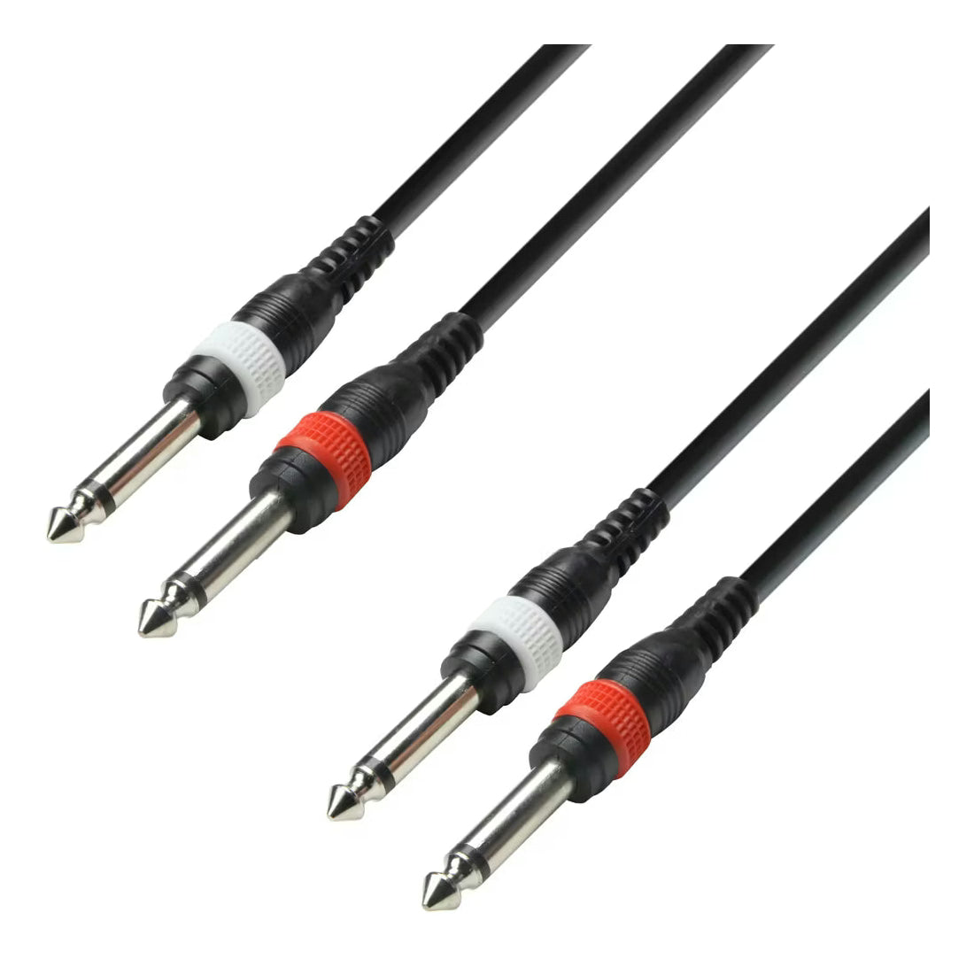 Adam Hall 3 Star Series Audio Cable - Twin 6.3mm Jack Mono to Twin 6.3mm Jack Mono - 1m K3TPP0100 1