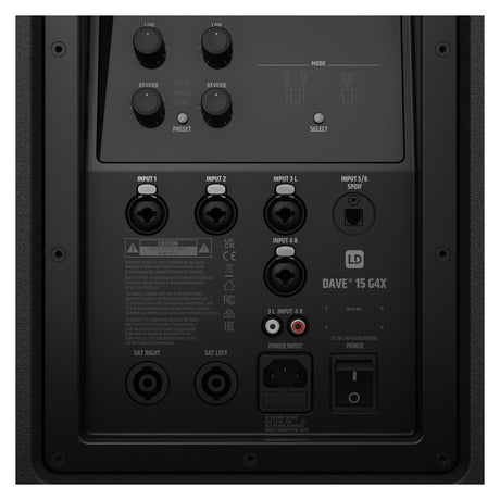 LD Systems DAVE 15 G4X Compact 2.1 Active PA System With Bluetooth – Black 8