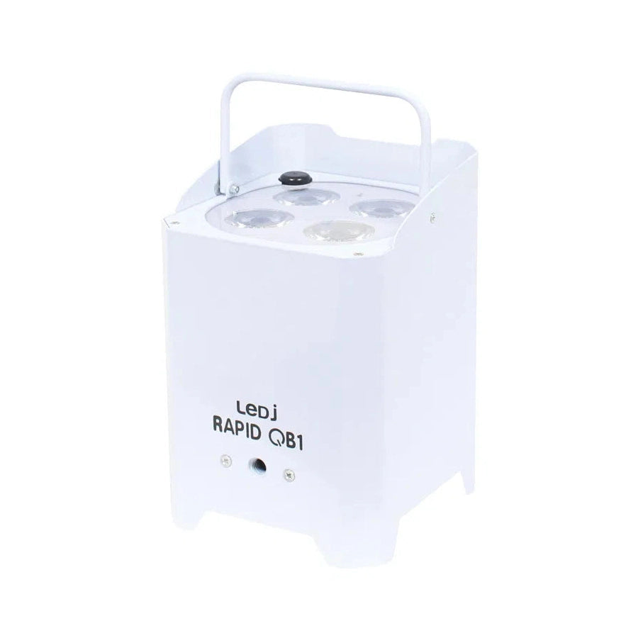 LEDj Rapid QB1 RGBA Battery Uplighter – 4 x 8W RGBA LEDs White 5