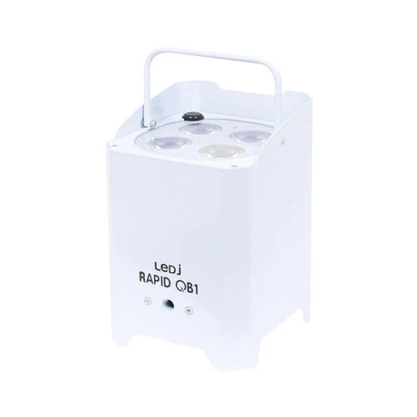 LEDj Rapid QB1 RGBA Battery Uplighter – 4 x 8W RGBA LEDs White 5