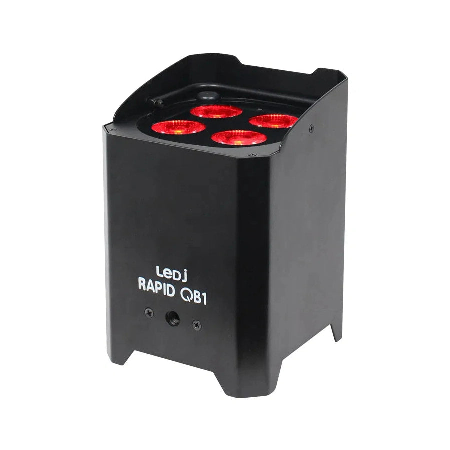 LEDj Rapid QB1 HEX Battery Uplighter – 4 x 12W RGBWAUV LEDs Black 2