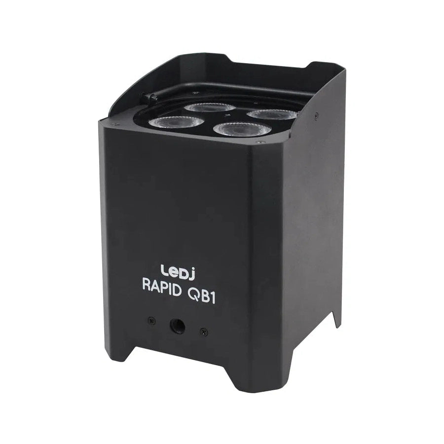 LEDj Rapid QB1 HEX IP Battery Uplighter – 4 x 12W RGBWAUV LEDs Black 3