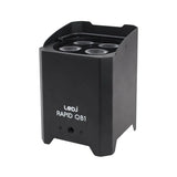 LEDj Rapid QB1 HEX IP Battery Uplighter – 4 x 12W RGBWAUV LEDs Black 3