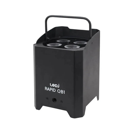 LEDj Rapid QB1 HEX IP Battery Uplighter – 4 x 12W RGBWAUV LEDs Black 5