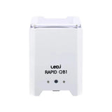LEDj Rapid QB1 HEX IP Battery Uplighter – 4 x 12W RGBWAUV LEDs White 9