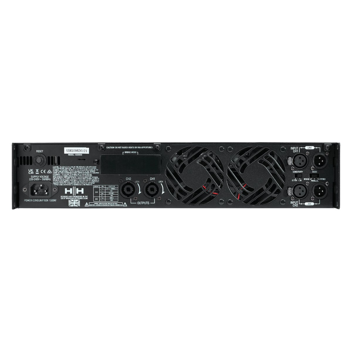 HH Audio M-2600D 2 x 2600W Stereo Power Amplifier 8
