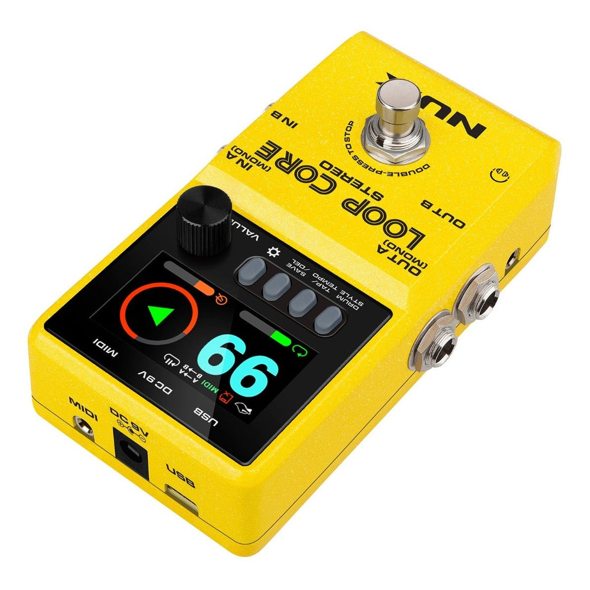 NUX Loop Core Stereo Looper Top Rear Angle