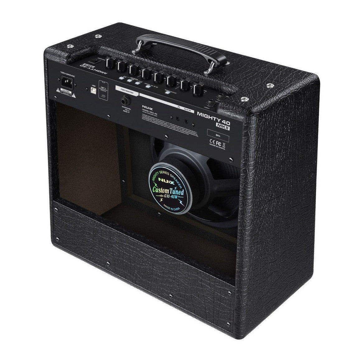 NUX Mighty 40 mkII Amplifier - Overhead Rear Side Angle