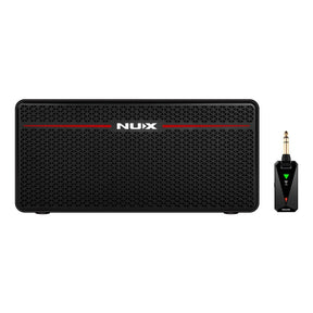 NUX Mighty Space Amplifier Front View with Wireless Transmitter Unit
