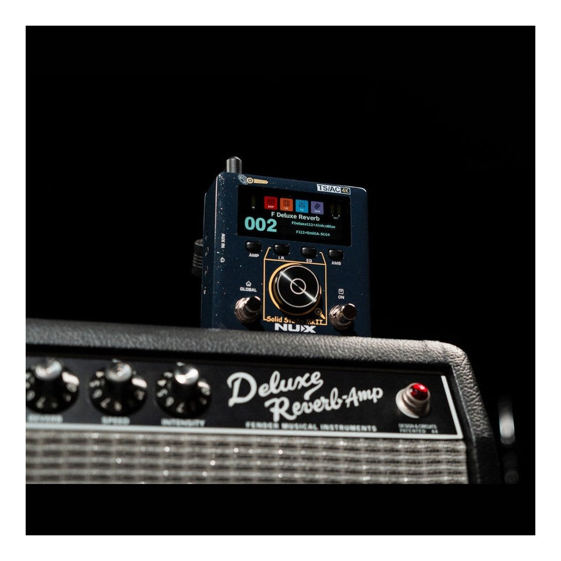 NUX NSS-6 Solid Studio MKII On Top Of Amp Lifestyle Shot