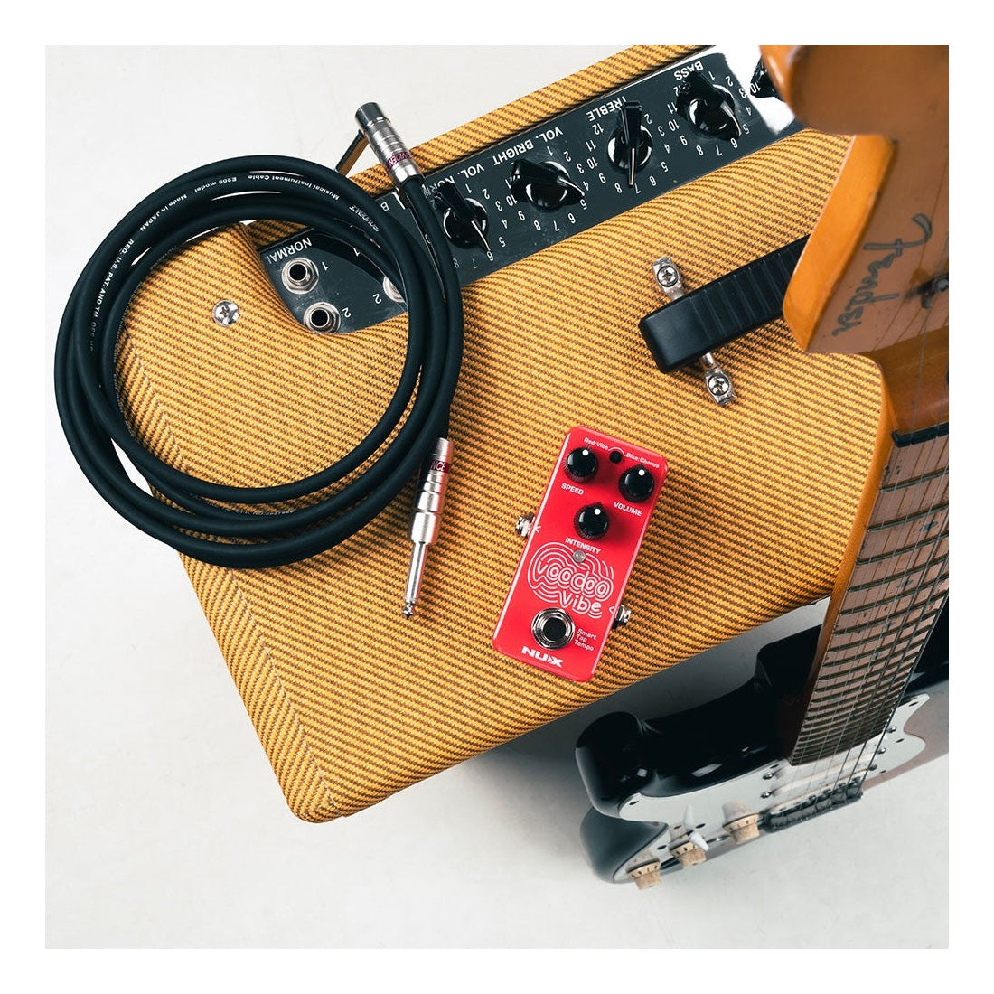 NUX Voodoo Vibe Lifestyle Shot on Amplifier