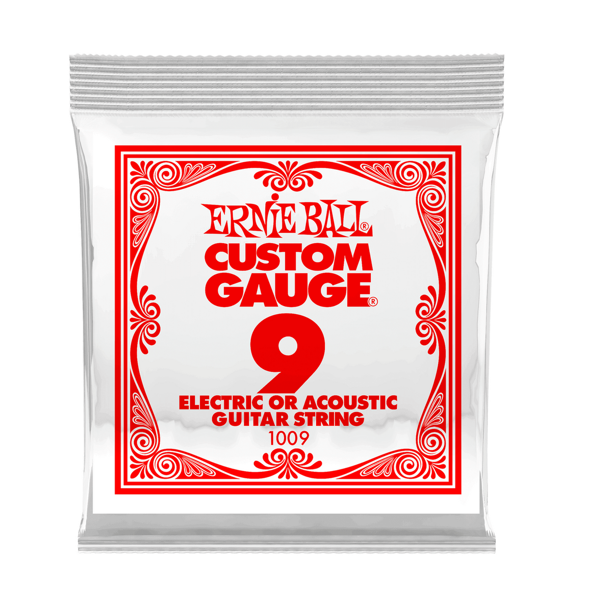 Ernie Ball .009 Plain Steel Electric or Acoustic Single Guitar String 1