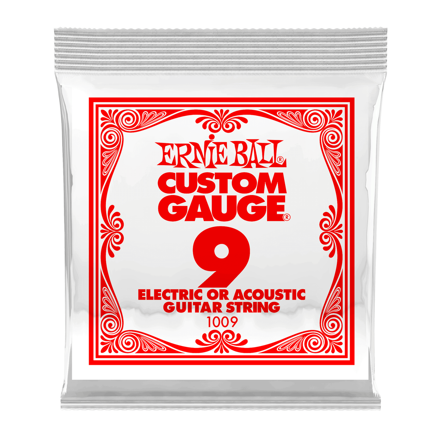 Ernie Ball .009 Plain Steel Electric or Acoustic Single Guitar String 1