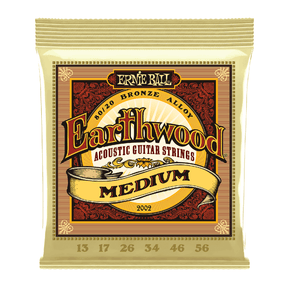 Ernie Ball P02002 - Earthwood Medium 80/20 Bronze Acoustic Guitar Strings .013 - .056 1