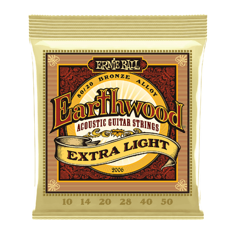 Ernie Ball P02006 Extra Light Earthwood 80/20 Bronze Acoustic Guitar Strings 10-50 Gauge 1