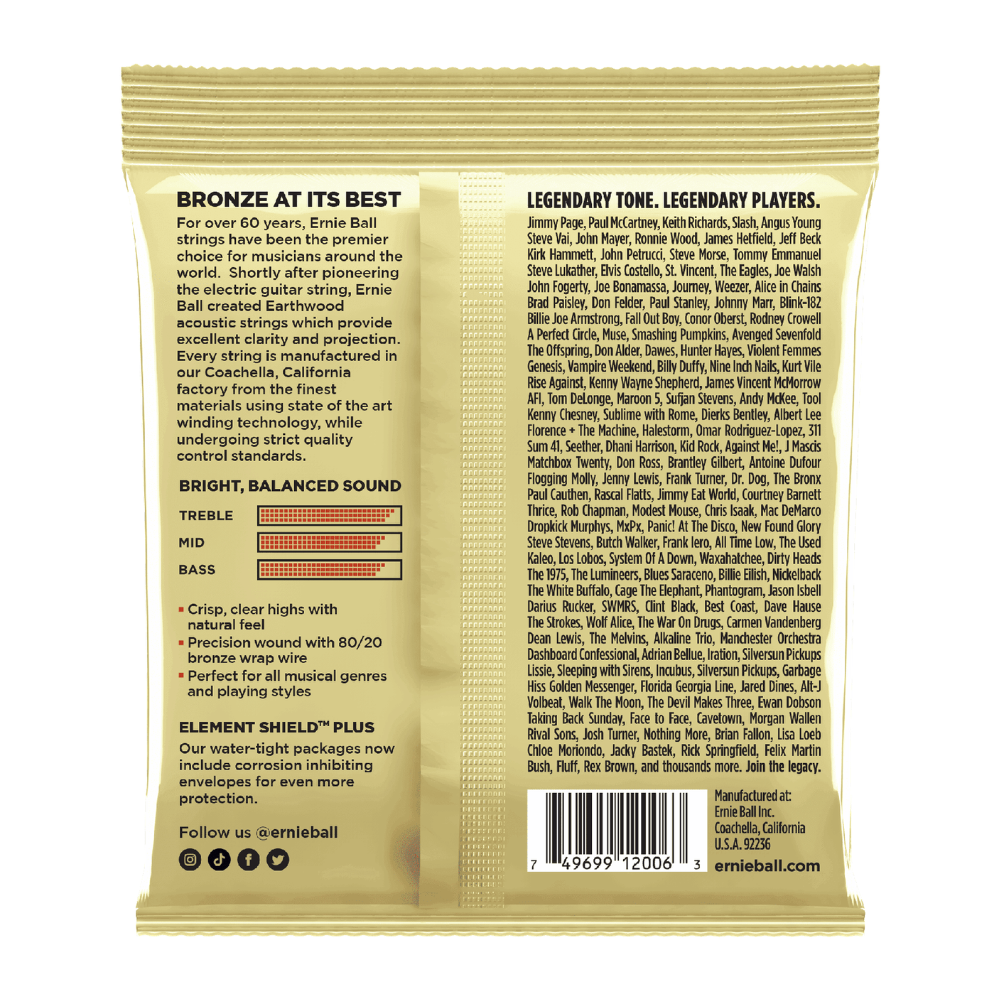 Ernie Ball P02006 Extra Light Earthwood 80/20 Bronze Acoustic Guitar Strings 10-50 Gauge 2