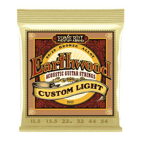 Ernie Ball P02007 Custom Light Earthwood 80/20 Bronze Acoustic Guitar Strings 11.5 - 54 Gauge 1