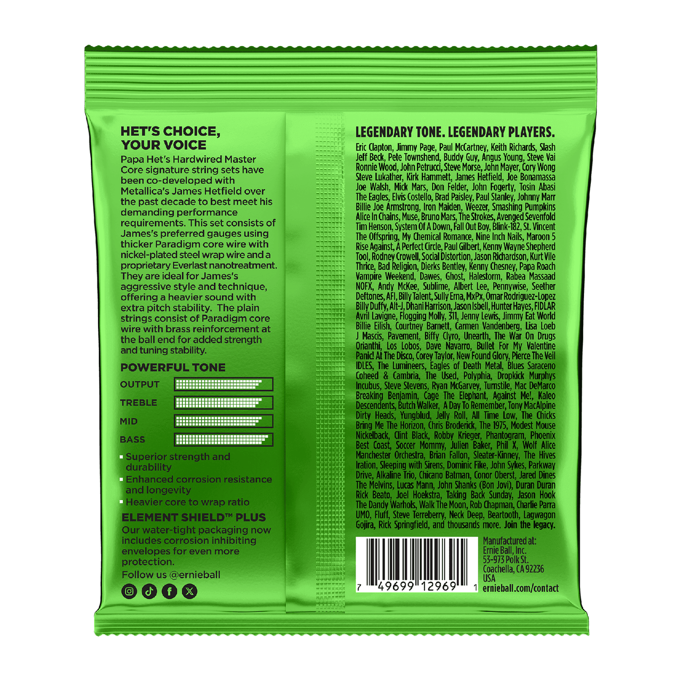 Ernie Ball Papa Het’s Hardwired Master Cores Electric Guitar Strings 11-50 2