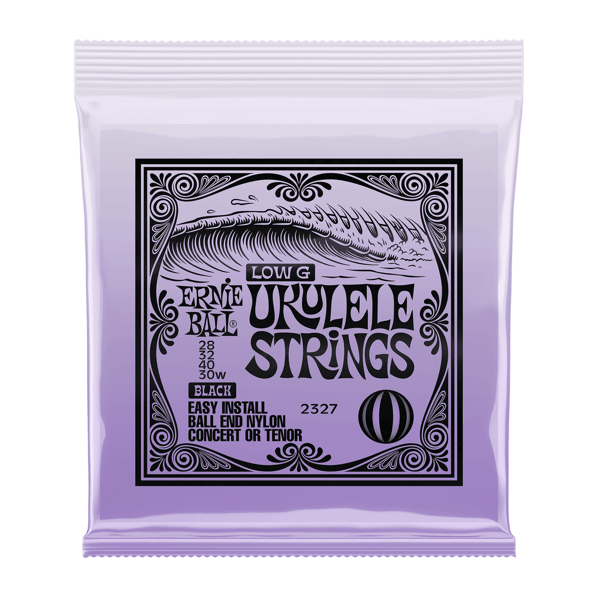 Ernie Ball Concert/Tenor Nylon Ball-End Black Ukulele Strings .028-.030w 1