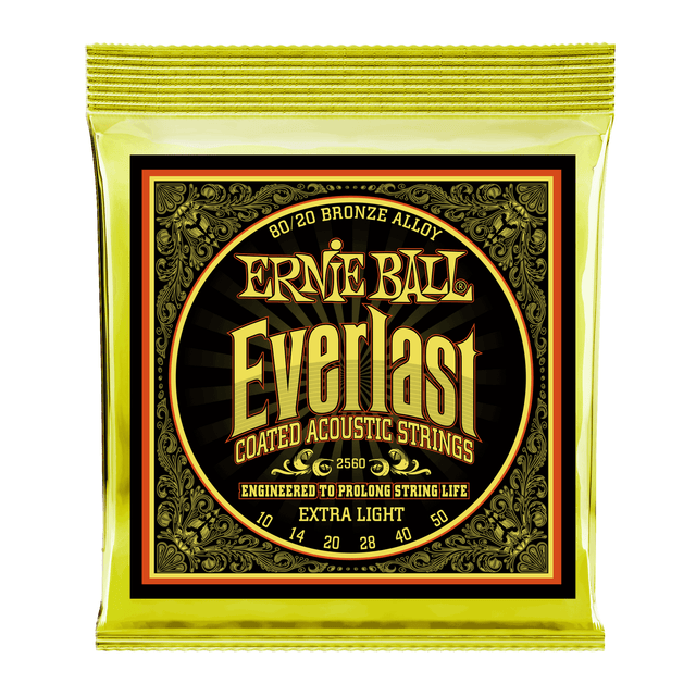 Ernie Ball Everlast Coated 80/20 Bronze Acoustic Guitar Strings 10-50 Gauge 1