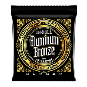 Ernie Ball Extra Light Aluminium Bronze Acoustic Guitar Strings .010 - .050 1
