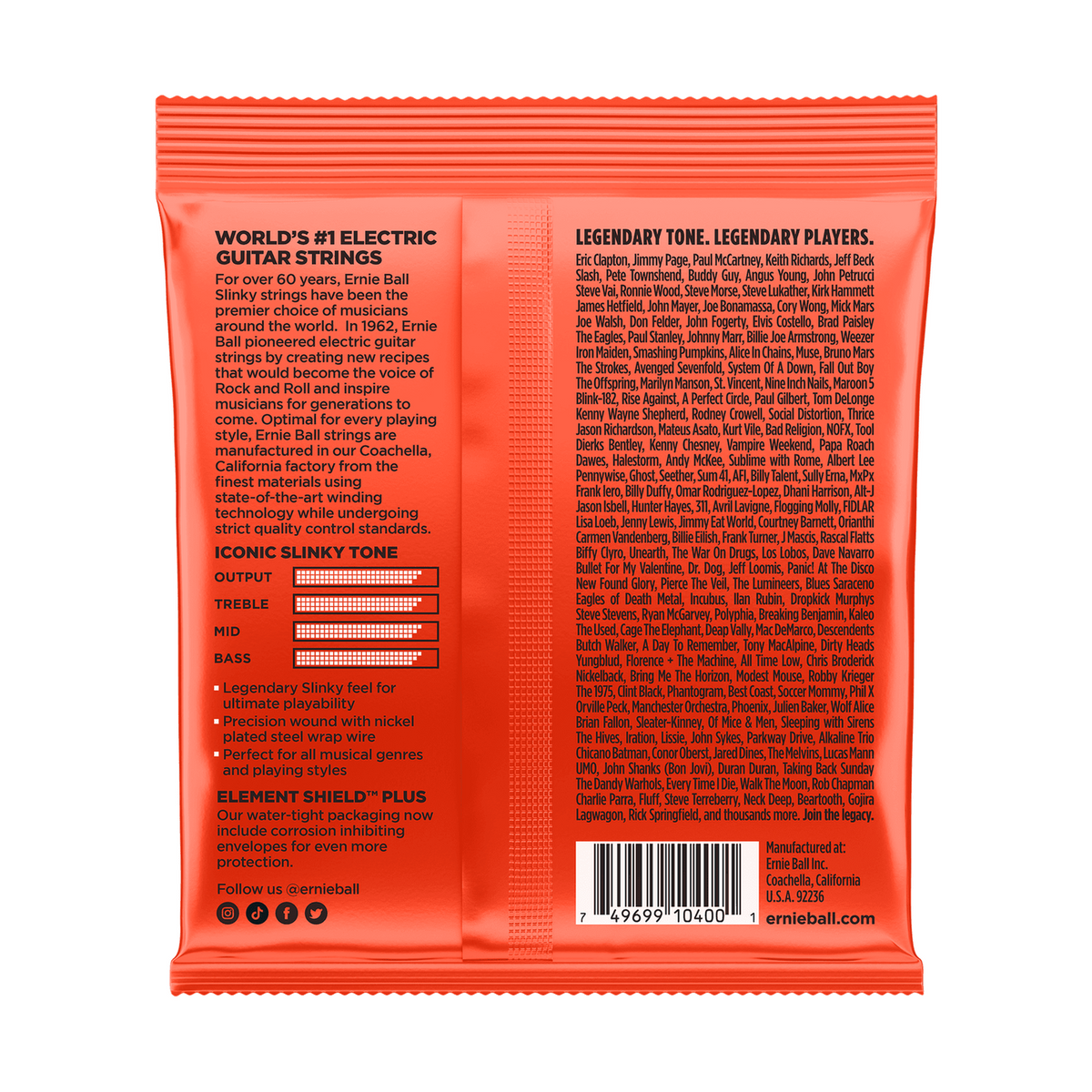 Ernie Ball 7-String Skinny Top Heavy Bottom Slinky Electric Guitar Strings .010 - .062 2