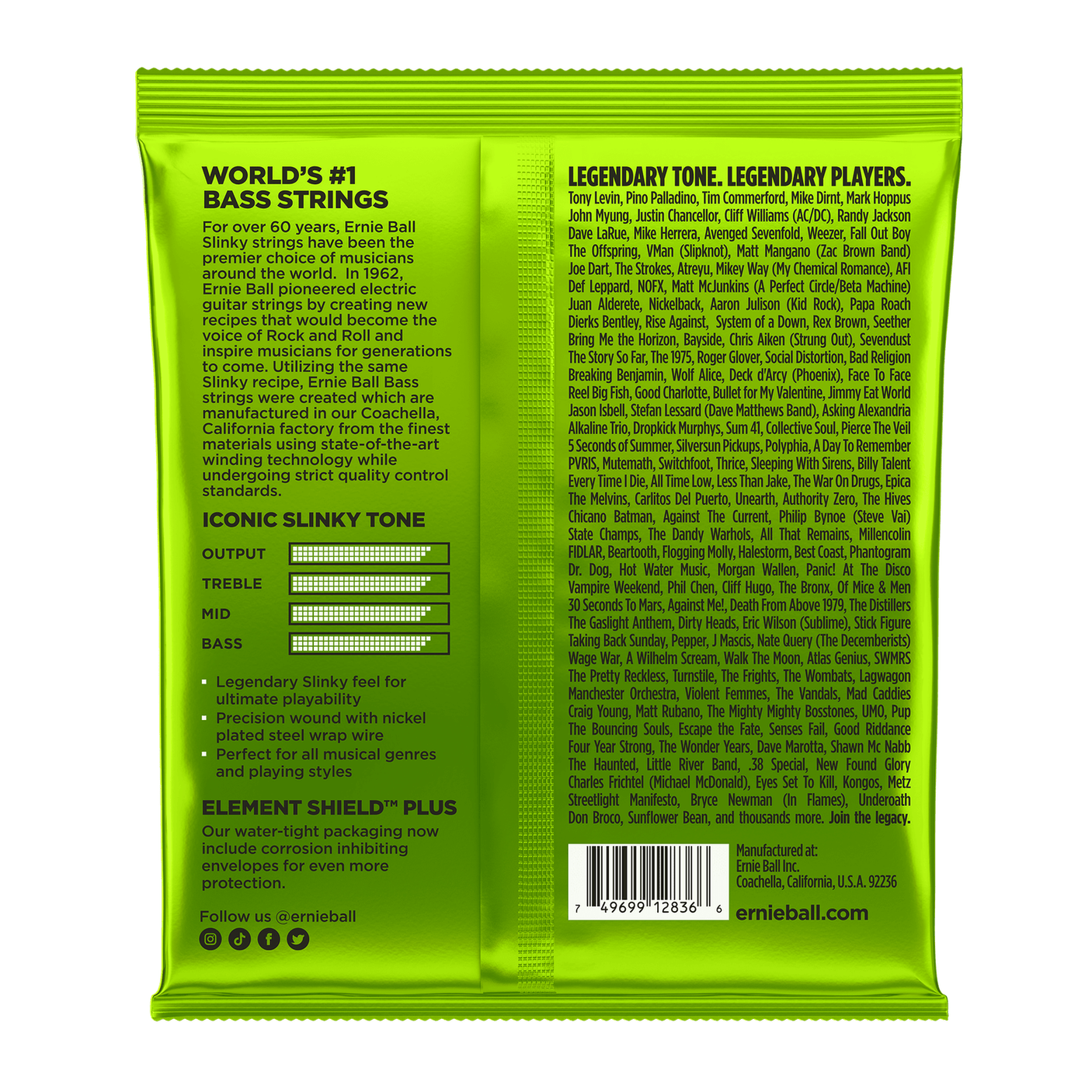 Ernie Ball 5-String Regular Slinky Bass Guitar Strings .045 - .130 2