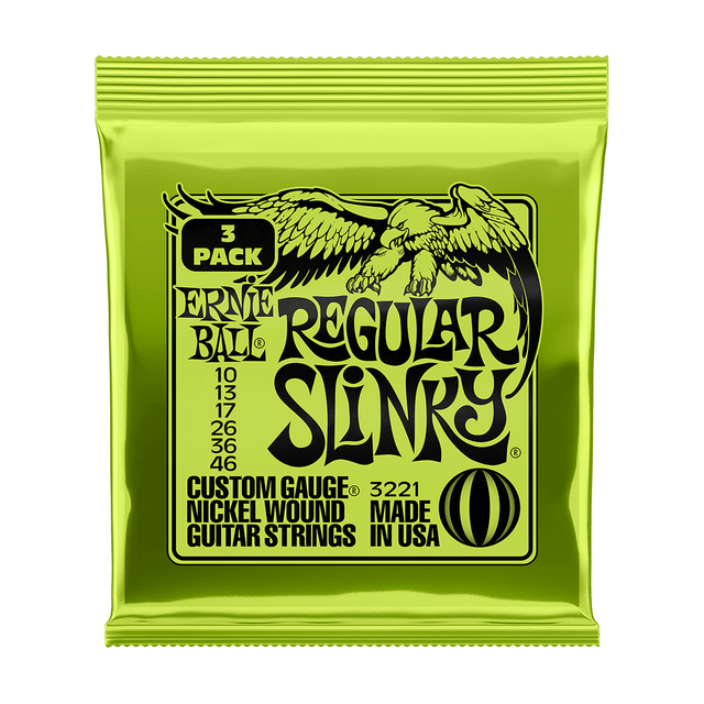 Ernie Ball Regular Slinky Nickel Wound Electric Guitar Strings .010 - .046 - 3 PACK 1