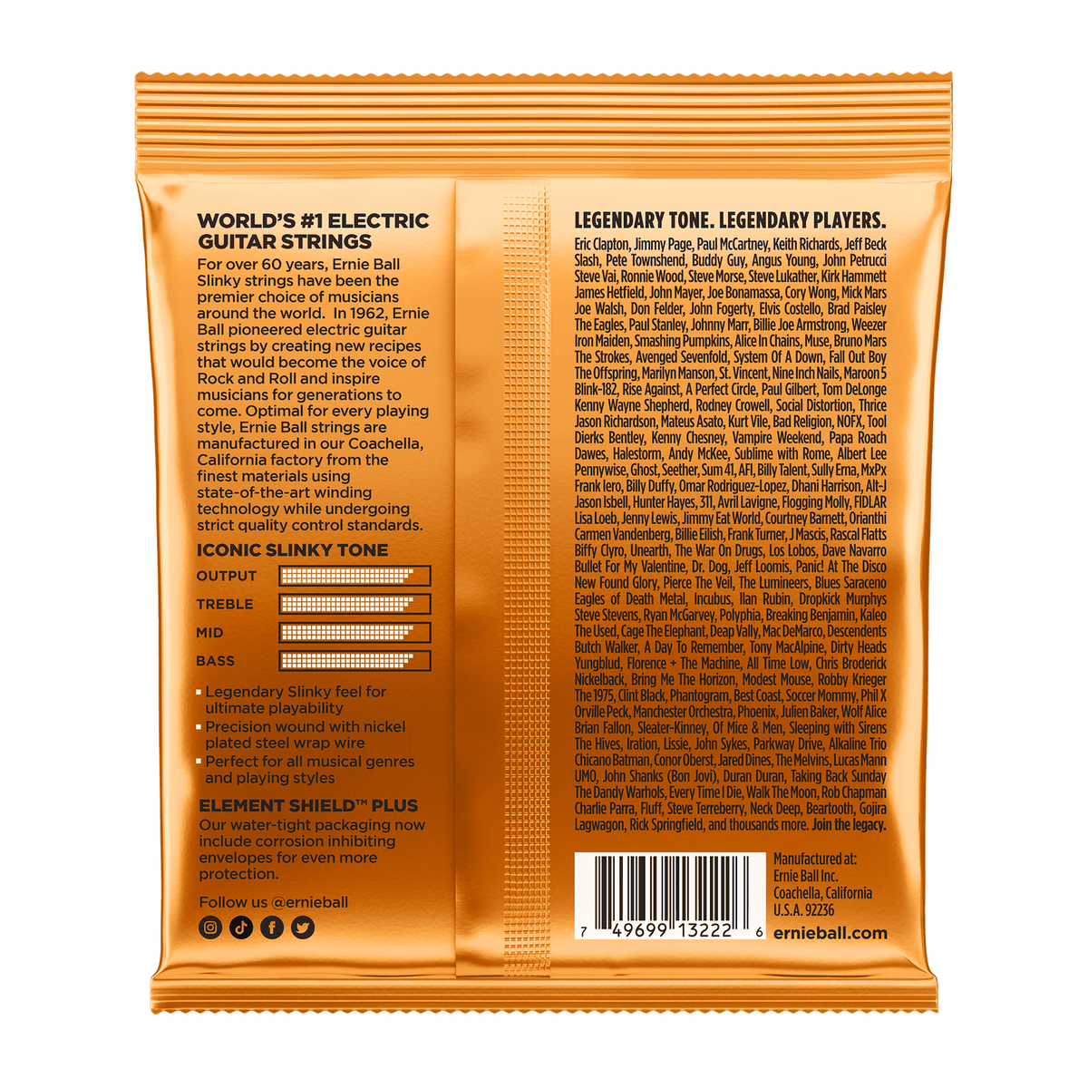 3 Pack of Ernie Ball Hybrid Slinky Nickel Wound Electric Guitar Strings .009 - .046 2