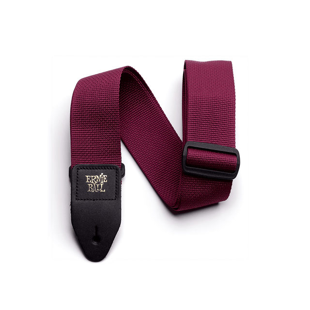 Ernie Ball Adjustable Polypro Electric and Bass Guitar Strap - Burgundy P04047 1