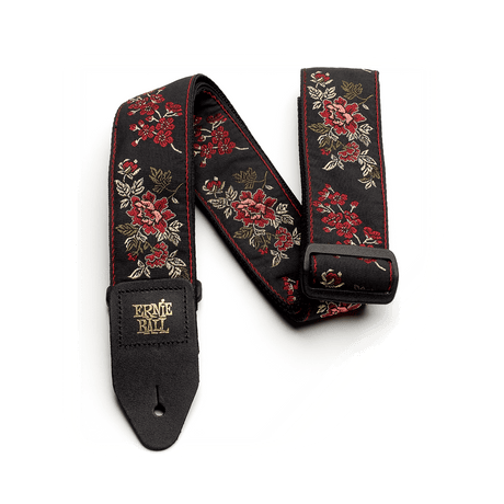 Ernie Ball Jacquard Guitar Strap - Red Rose P04142 1