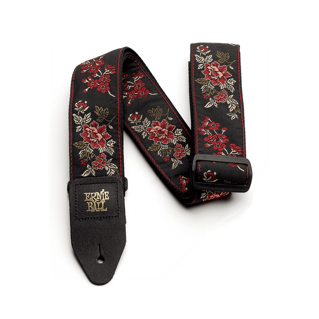 Ernie Ball Jacquard Guitar Strap - Red Rose P04142 1