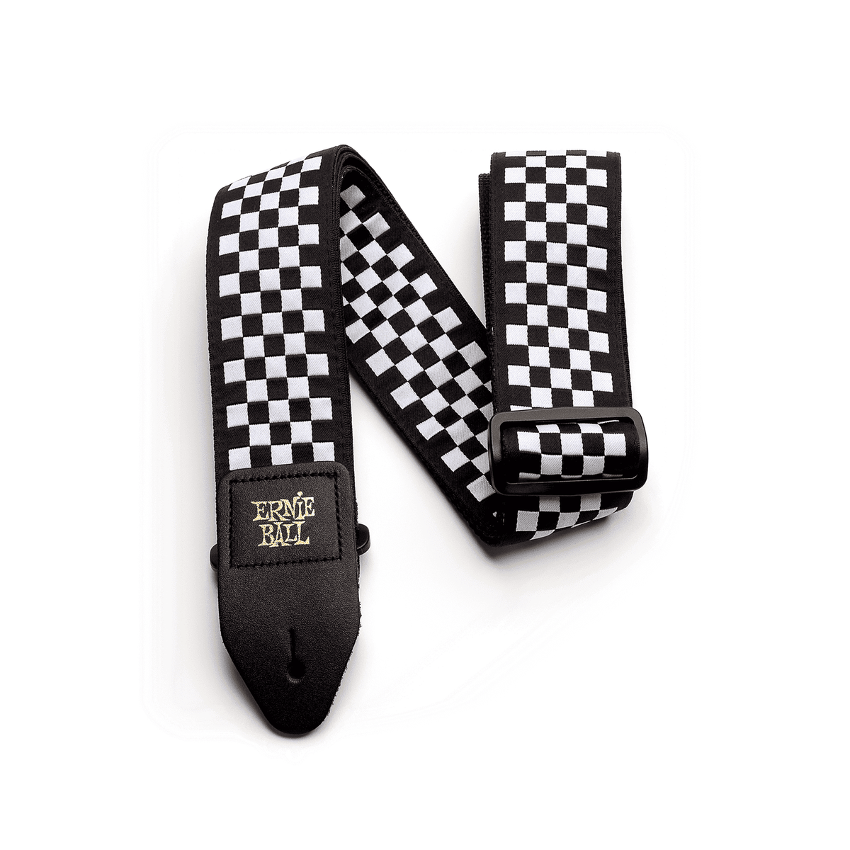 Ernie Ball Jacquard Guitar Strap - Black & White Checkers P04149 1