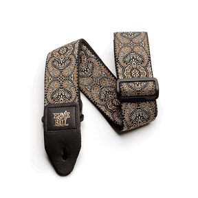 Ernie Ball Jacquard Guitar Strap - Gold & Black Paisley P04163 1