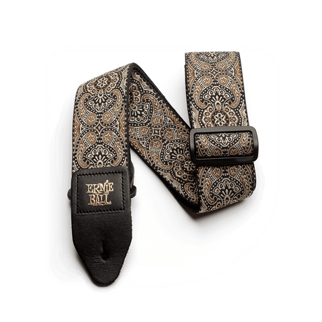 Ernie Ball Jacquard Guitar Strap - Gold & Black Paisley P04163 1